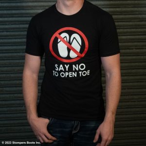 Stompers Say No To Open Toe T-shirt Black Front