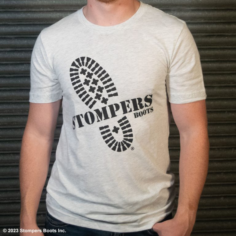 Stompers Boots T-shirt Grey Front