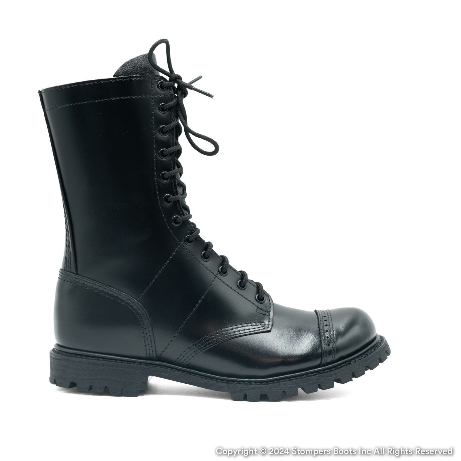 Corcoran 10 Black Leather Lug Sole Toe Cap 985 Jump Boot