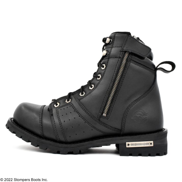 Milwaukee Leather 6 Inch Zip Lug Sole Lateral