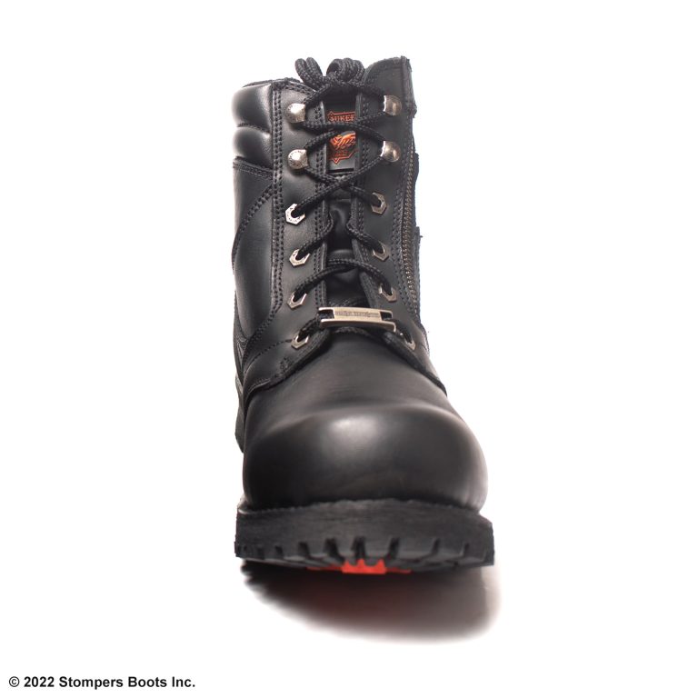 Milwaukee Leather 6 Inch Black Lace Boot with Side Zipper Toe