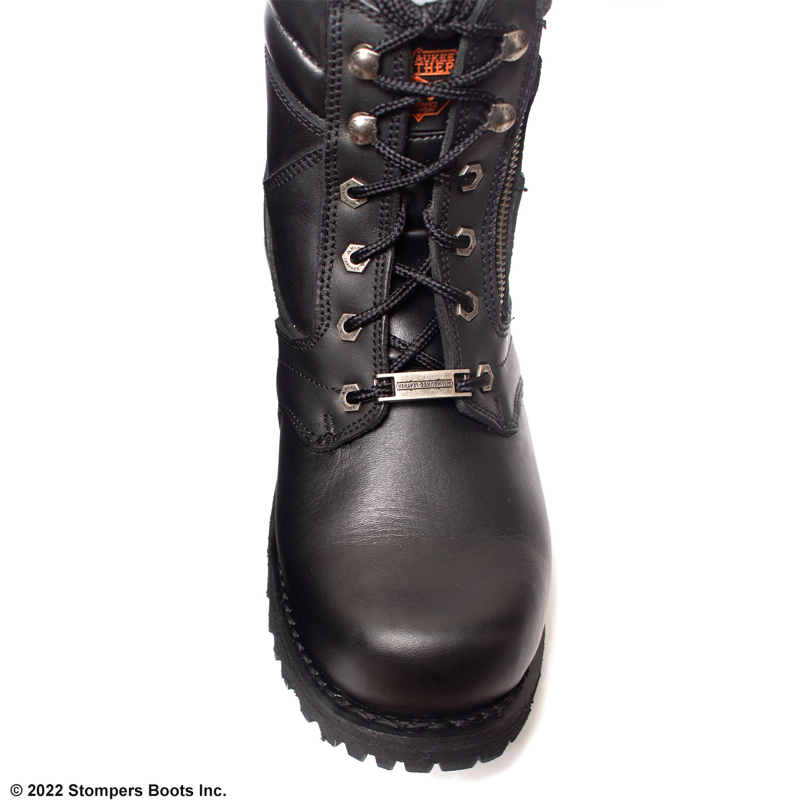 Milwaukee Leather 6 Inch Black Lace Boot with Side Zipper