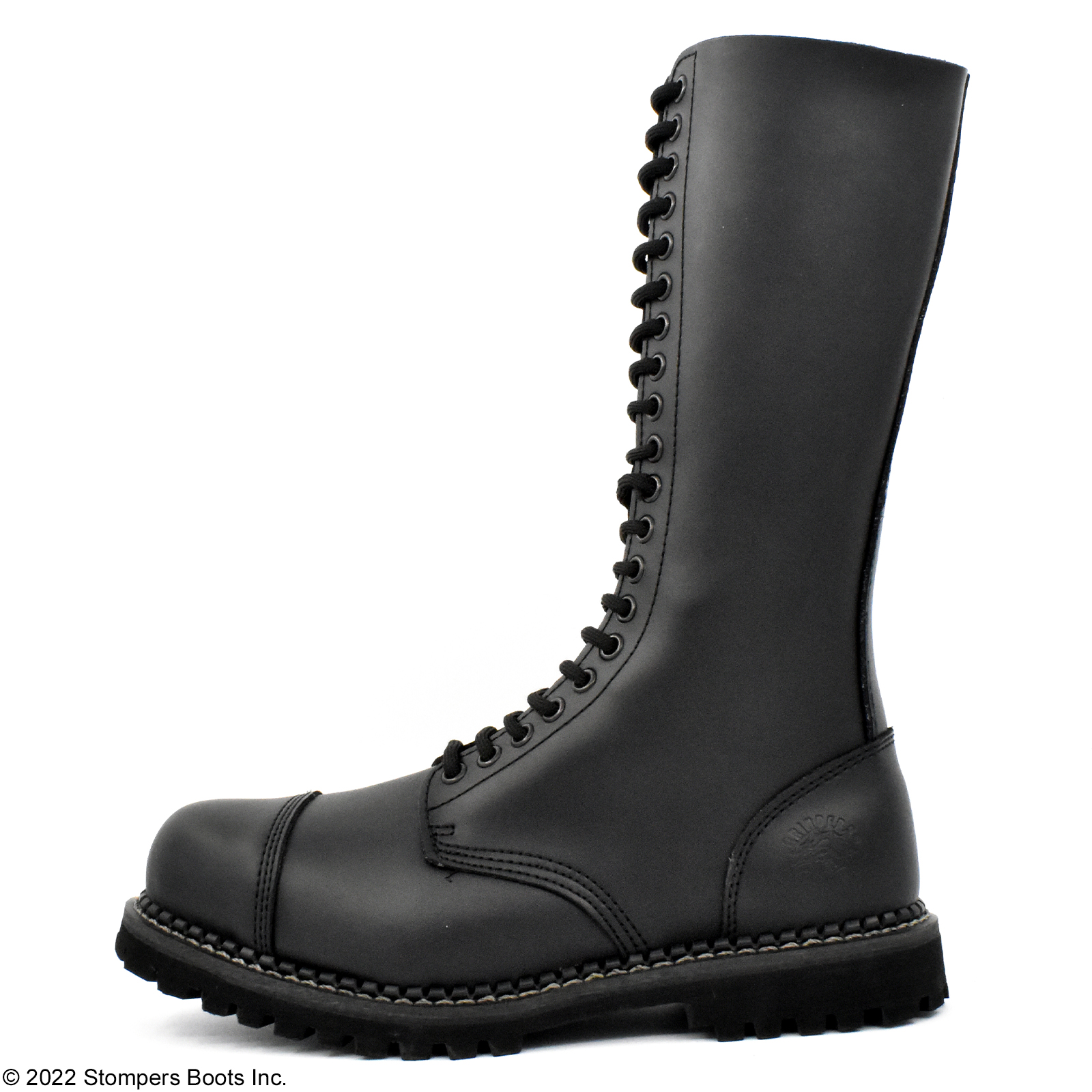 Grinder King Derby 20 Eye Black Steel Toe - Stompers Boots