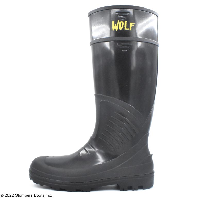 Wolf Industrial PVC Black Boots Lateral