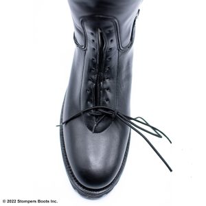 Dehner Stock Dress Patrol Boot Lace Top Lug Soles Side Zippers Black 11 D Top Toe