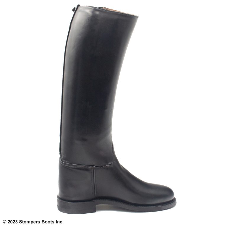 Dehner Custom Black French Calf Leather Dress Patrol Boots Size 9 E Medial Left