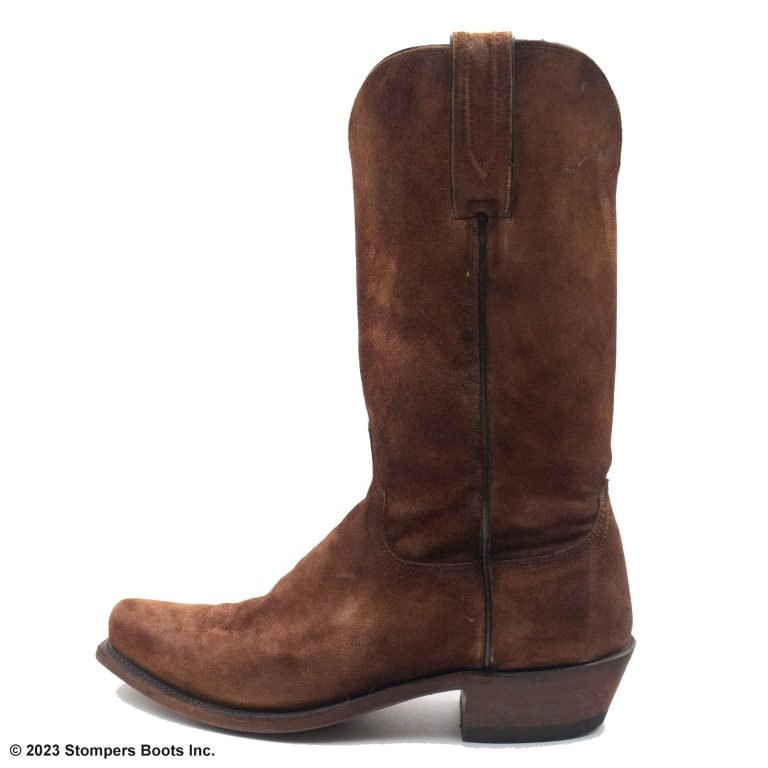 Lucchese 13 Inch Brown Suede Cowboy Boots 9.5 D Lateral Left
