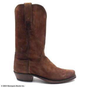 Lucchese 13 Inch Brown Suede Cowboy Boots 9.5 D Medial Left