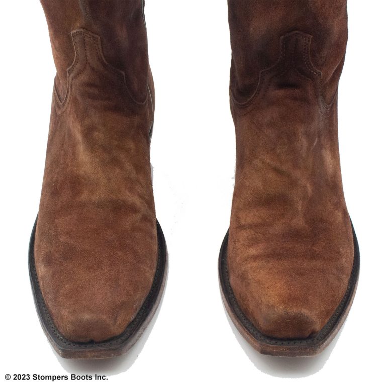 Lucchese 13 Inch Brown Suede Cowboy Boots 9.5 D Top Toe