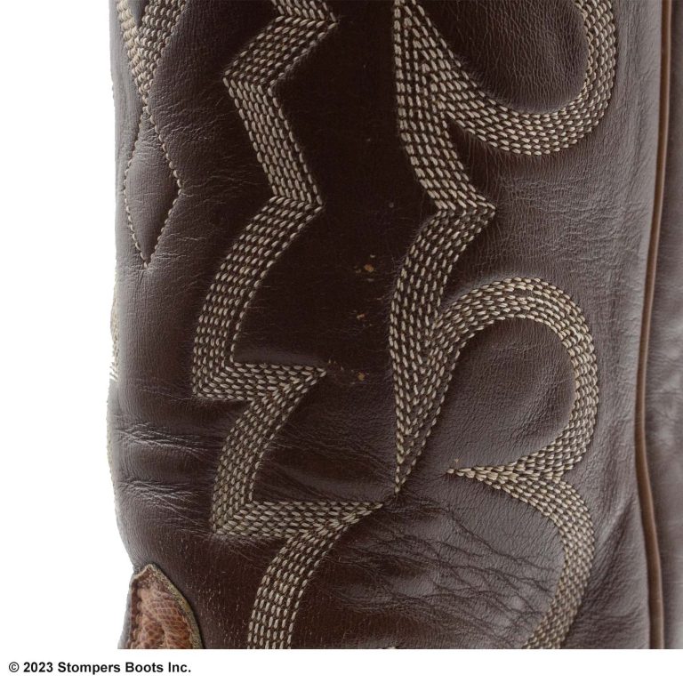 Tony Lama 13 Inch Brown Lizard Cowboy Boots 10 B Damaged 1