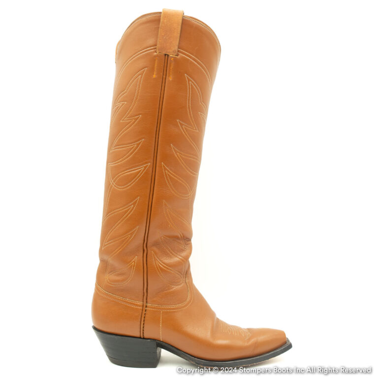 Mens Austin Hall Tan Cowboy Boots Lateral Right