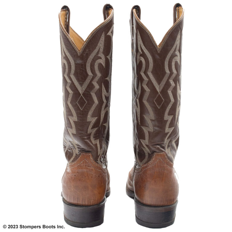 Tony Lama 13 Inch Brown Lizard Cowboy Boots 10 B Heel
