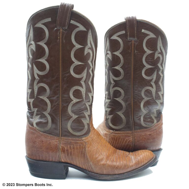 Tony Lama 13 Inch Brown Lizard Cowboy Boots 10 B Main