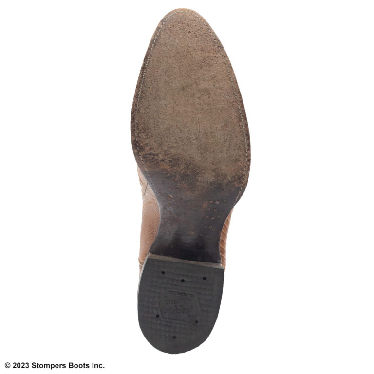Tony Lama 13 Inch Brown Lizard Cowboy Boots 10 B Sole Left