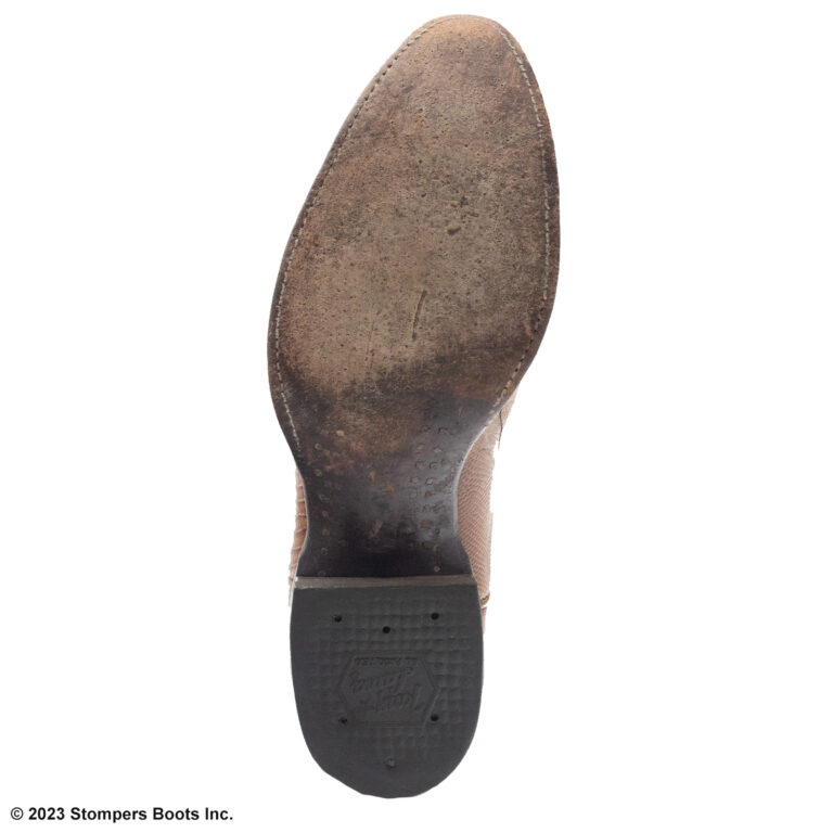 Tony Lama 13 Inch Brown Lizard Cowboy Boots 10 B Sole Right