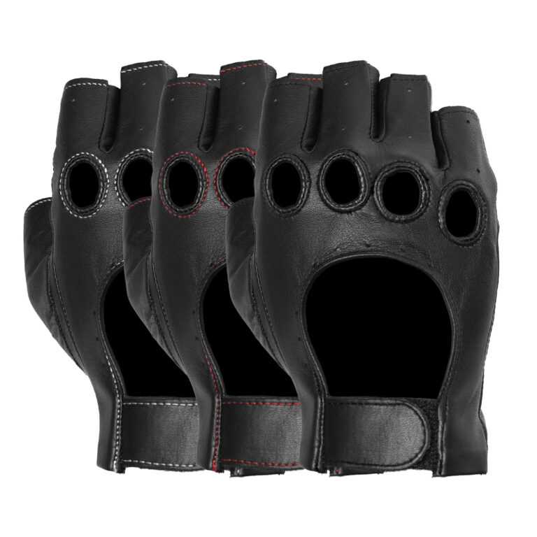 Freedom fingerless leather driving gloves