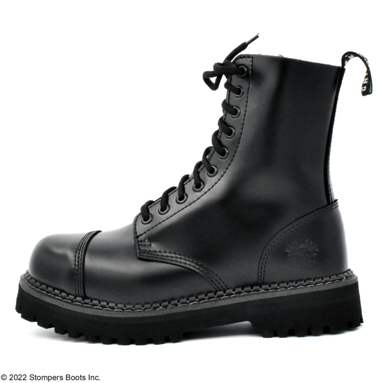 Grinders Bulldog 10 Eye Black Steel Toe Lateral