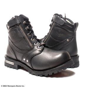 Milwaukee Leather 6 Inch Black Lace Boot with Side Zipper Main