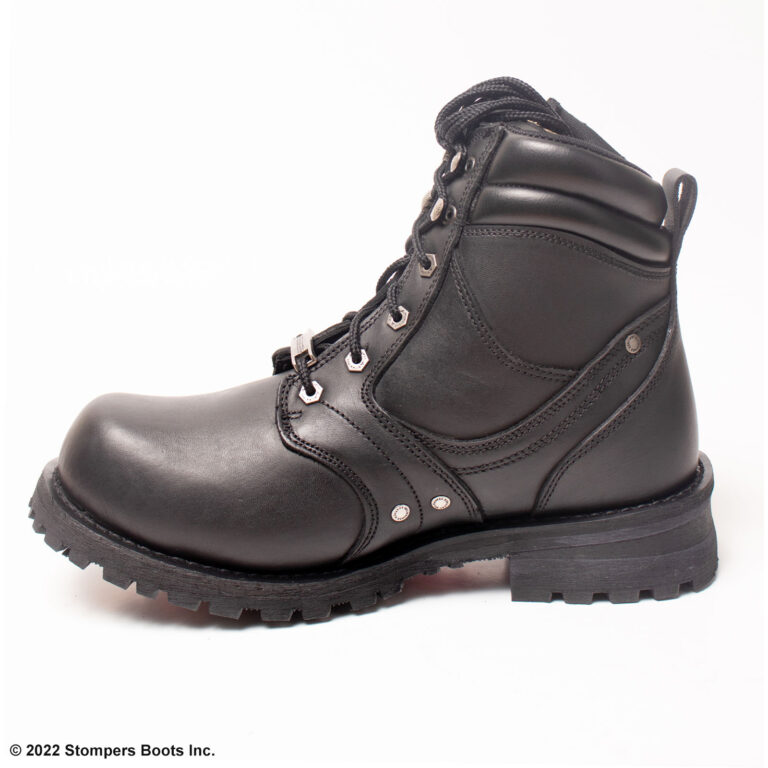 Milwaukee Leather 6 Inch Black Lace Boot with Side Zipper Medial