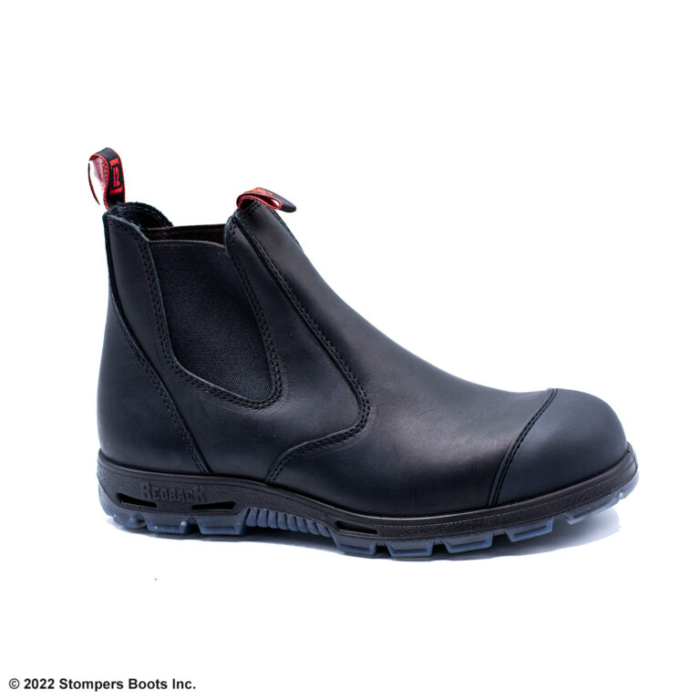 Redback Easy Escape Slip On 6 Inch Black Steel Toe Scuff Cap Medial
