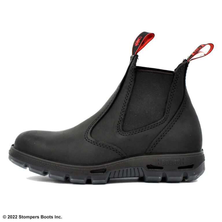 Redback Easy Escape Slip On 6 Inch Black Steel Toe Lateral
