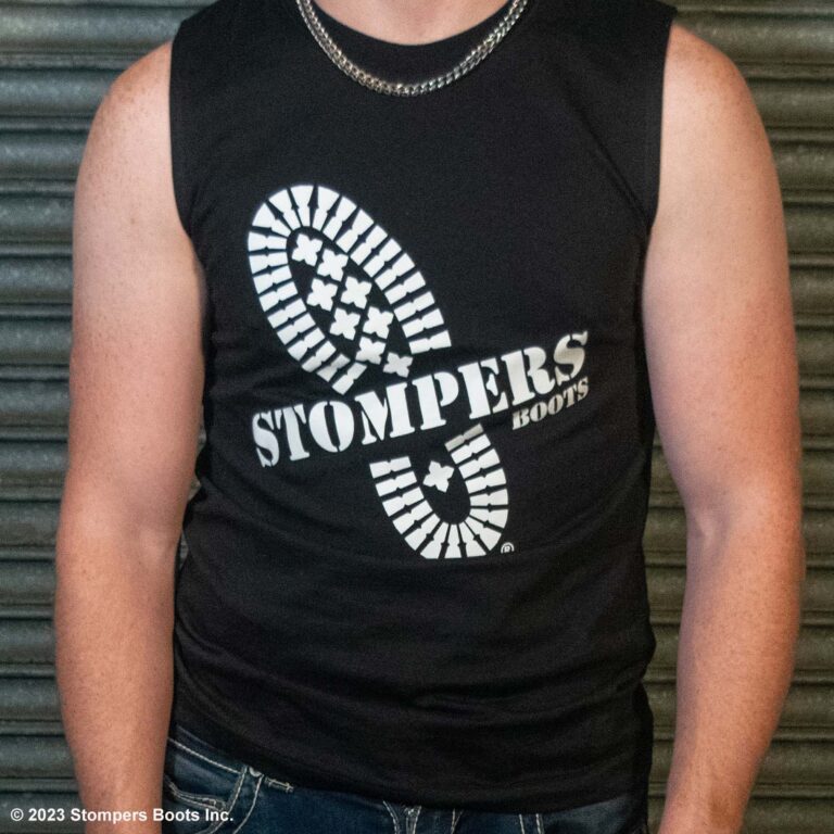 Stompers Logo Muscle Black Front