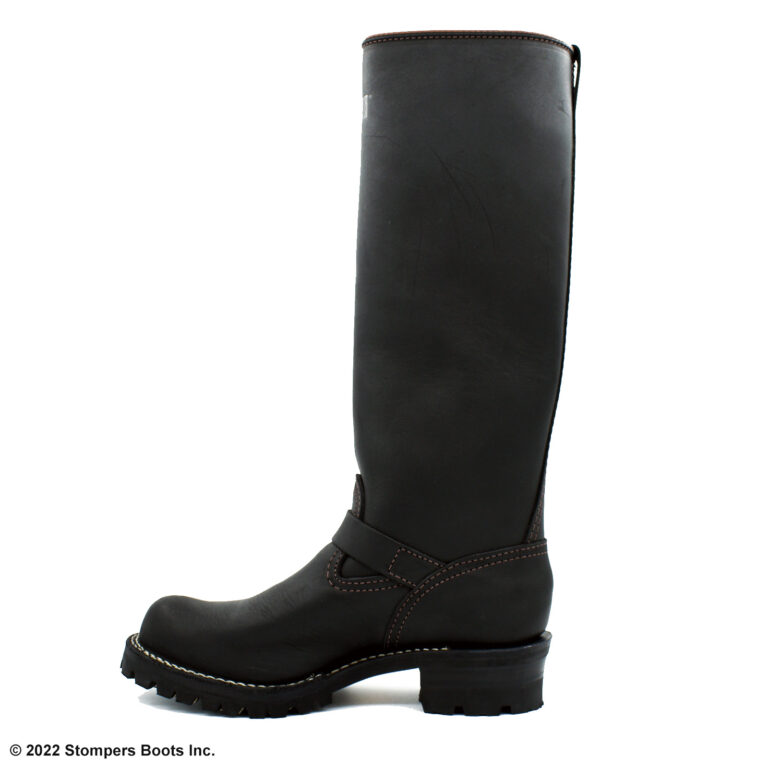 Wesco 16 Inch Boss +1 Calf Two Top Straps Leather Lined Black Medial