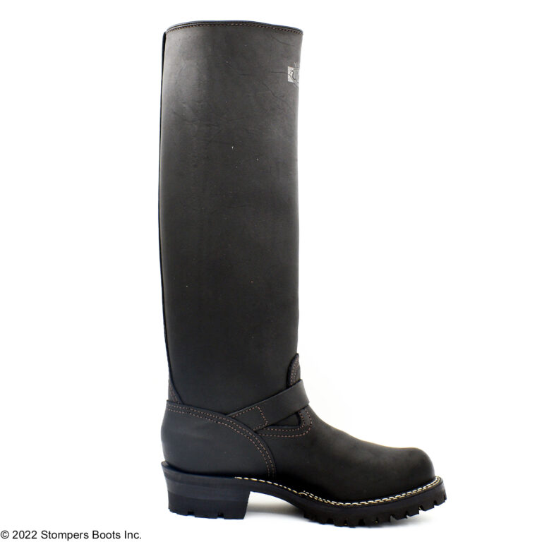 Wesco Boss 18 Inch Leather Lined Black 2-Top Strap Medial