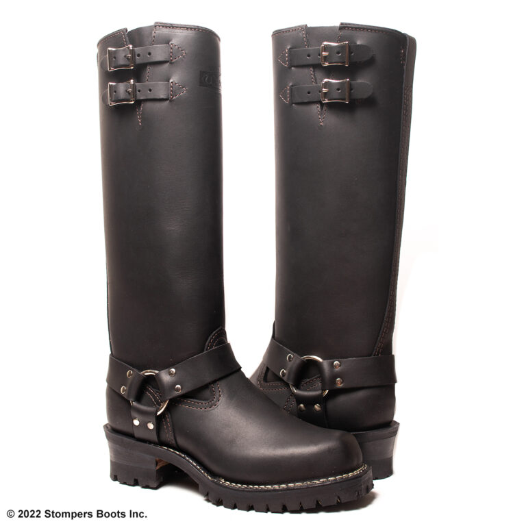 Wesco 16 Inch Harness +1 Calf Two Top Straps Leather Lined Black Main