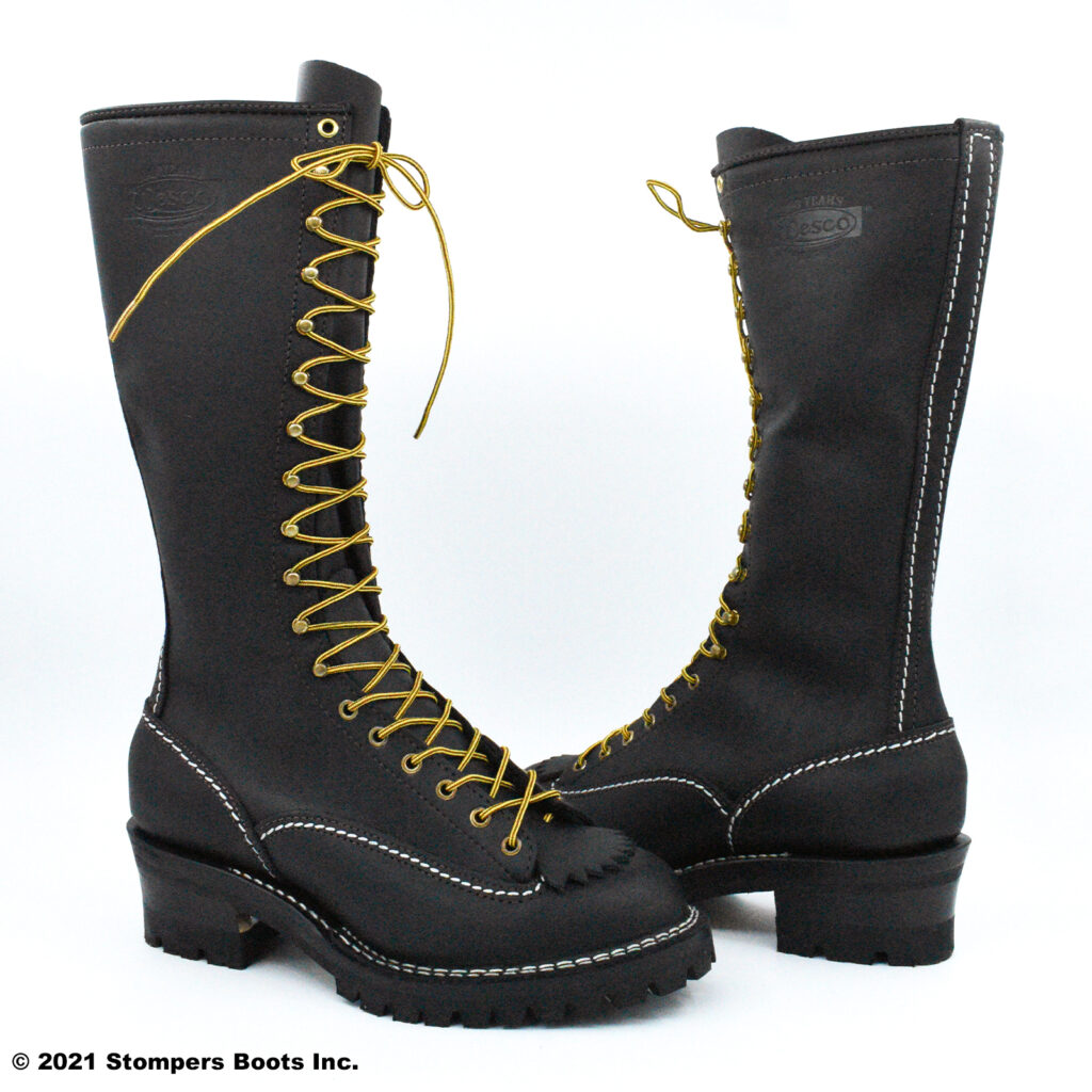 Wesco Highliner 16 Inch Lug Sole Black - Stompers Boots